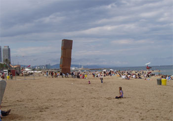 Barceloneta strand i Barcelona